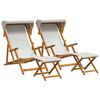 vidaXL Ligstoel 4 pcs 3 Positie massief eucalyptushout Cr&egrave;mekleurig