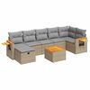 vidaXL 8-delige Loungeset met kussens poly rattan beige