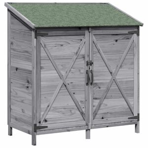 vidaXL Tuinschuur met dak Grijs 106 x 56 x 113,5 cm Massief Vurenhout