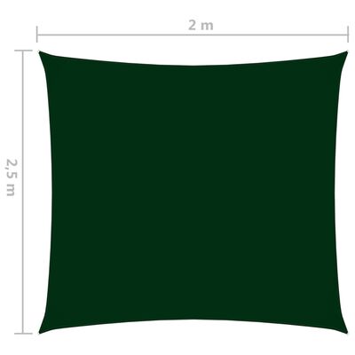vidaXL Zonnescherm rechthoekig 2x2,5 m oxford stof donkergroen