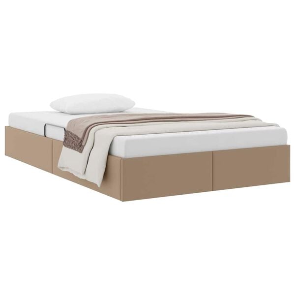 vidaXL Opslag bed met matras Cappuccino 120 x 190 cm Kunstleer