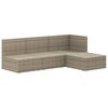 vidaXL 4-delige Loungeset met kussens poly rattan grijs