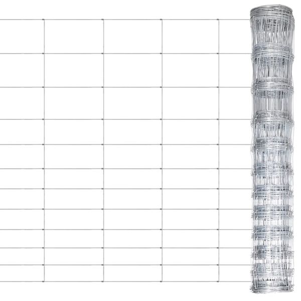 vidaXL Hek 50 m 150 cm gegalvaniseerd staal zilverkleurig