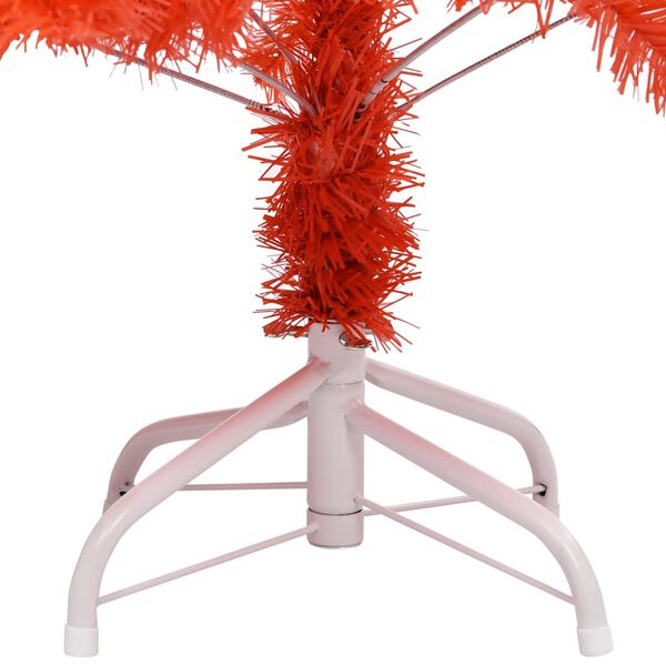 vidaXL Kunstkerstboom met verlichting en kerstballen 120 cm PVC rood