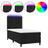 vidaXL Boxspring met matras en LED fluweel zwart 80x200 cm