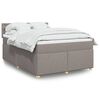 vidaXL Boxspring met matras stof taupe 140x190 cm