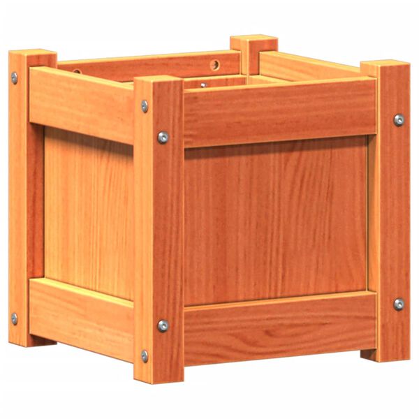 vidaXL Plantenbak 31x31x31 cm massief grenenhout wasbruin