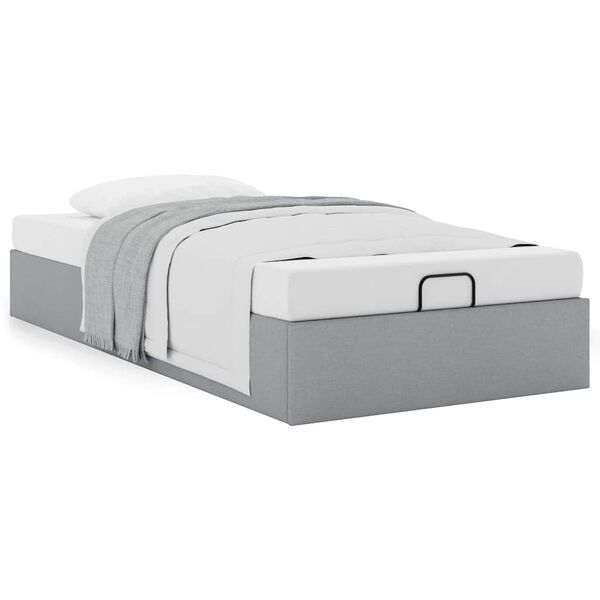 vidaXL Bedframe zonder matras 80x200 cm stof lichtgrijs