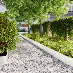 vidaXL Gazonrand 10 st 20 x 103 cm Koudgewalst staal Wit