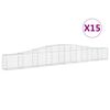 vidaXL Schanskorven 15 st gewelfd 400x30x40/60 cm ijzer