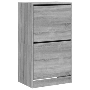 vidaXL Schoenenkast met 2 klaplades 60x42x108 cm grijs sonoma