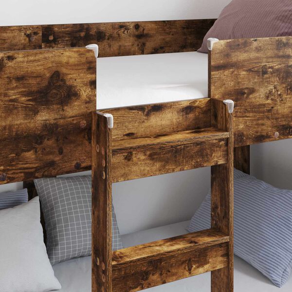 vidaXL Bunk Bed voor Kinderen Gerookt eiken 100 x 200 cm Bewerkt hout