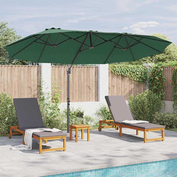 vidaXL Parasol Groen 372 x 198 x 243 cm Polyester en Aluminium
