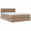vidaXL Opslag bed met matras Cappuccino 140 x 190 cm Nep Leer