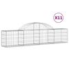 vidaXL Schanskorven 11 st gewelfd 200x30x40/60 cm gegalvaniseerd ijzer