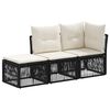 vidaXL Tuinbankenset 3 st 3-Aantal zitplaatsen Zwart poly rattan