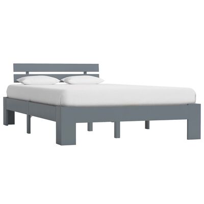 vidaXL Bedframe massief grenenhout grijs 140x200 cm