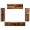 vidaXL Tv-meubelset met LED-striplichten 6 pcs Oud hout Bewerkt hout