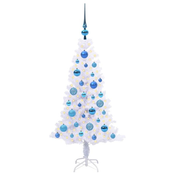 vidaXL Kunstkerstboom met 150 LED Wit 120 cm PVC en Staal