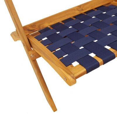 vidaXL Tuinstoelen 2 st inklapbaar acaciahout en stof donkerblauw