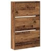 vidaXL Schoenenkast 80 x 21 x 125,5 cm Bewerkt hout Oudhout