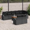 vidaXL Tuinbankenset met kussen 9 pcs Zwart poly rattan