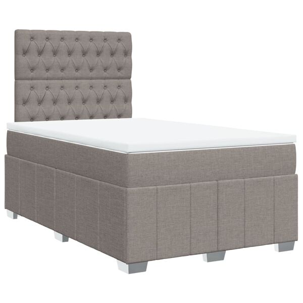 vidaXL Boxspring met matras stof taupe 120x190 cm