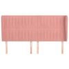 vidaXL Hoofdbord met randen 183x23x118/128 cm fluweel roze