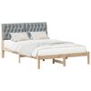 vidaXL Bedframe met Gevoerd Hoofdgedeelte Bruin 160 x 200 cm