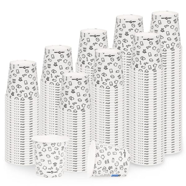 vidaXL 500 st Koffiebekers 120 ml papier wit en zwart