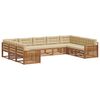 vidaXL Sofa-Sets 9 pcs Natuurlijk en Beige Massief Acaciahout