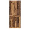 vidaXL Hoge kast 2 pcs Oud Hout Geengineerd Hout en Glas