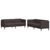 vidaXL 2-delige Loungeset stof donkerbruin