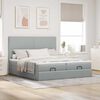 vidaXL Ottoman bed met matrassen 180x200cm stof lichtgrijs