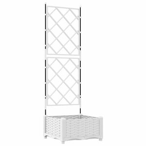 vidaXL Plantenbak Wit 40 x 40 x 125,5 cm PP