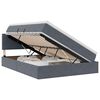 vidaXL Opslag bed met hoofdeinde Donkergrijs 140 x 200 cm Fluweel
