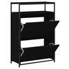 vidaXL Schoenenkast 75x34x112 cm bewerkt hout zwart