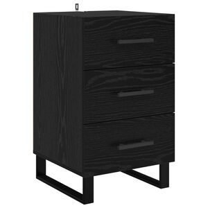 vidaXL Nachtkastje Zwart Eiken 40 x 40 x 66 cm Bewerkt hout