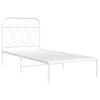 vidaXL Bedframe met hoofdbord metaal wit 90x190 cm
