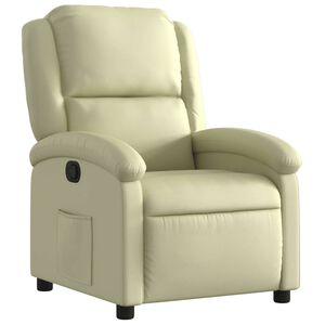 vidaXL Relaxfauteuil cr&egrave;mekleurig echt leer