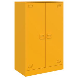 vidaXL Dressoir 67x39x107 cm staal mosterdgeel