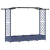 vidaXL Verhoogd Bed met Trellis en Dak Grijs 207 x 40 x 126 cm PP