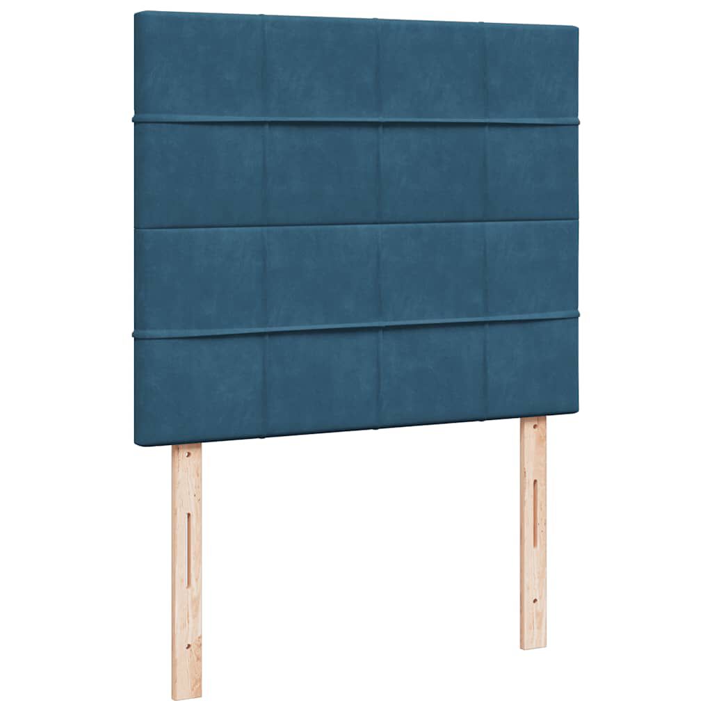 vidaXL Boxspring met matras en LED fluweel donkerblauw 120x190 cm