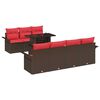 vidaXL Tuin Sofa Set met kussen 8 pcs Bruin poly rattan