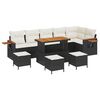 vidaXL Tuinbankenset 10 pcs Zwart poly rattan