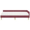 vidaXL Hoekbedframe met Matras met matras 2 pcs Grijs Stof