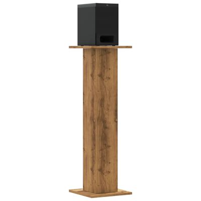 vidaXL Speakerstandaards 2 st 30x30x95 cm hout artisanaal eikenkleurig