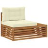 vidaXL Buiten bankenset met kussen 5 Stuk Natuurlijk en Cr&egrave;me