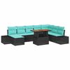 vidaXL Tuin Sofa Set 9 st Zwart en Blauwgroen