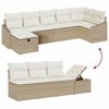 vidaXL Tuin Sofa Set met kussen 8 pcs Beige Poly riet